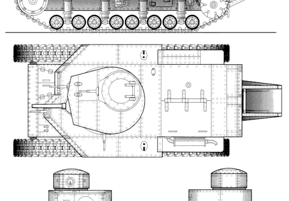 Танк T-24 M1932 - чертежи, габариты, рисунки