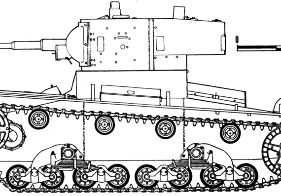 Танк T-26 obr.33 - чертежи, габариты, рисунки