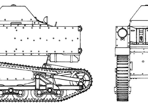 T-27A Model Tankette (1932) - drawings, dimensions, pictures
