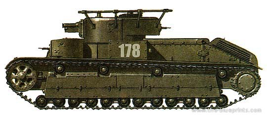 Tank T-28 - drawings, dimensions, figures