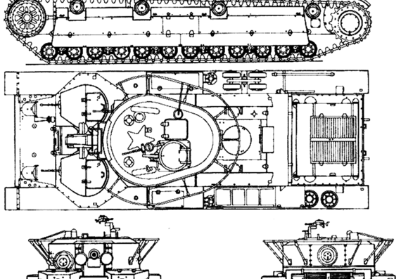 Танк T-28 g (1935) - чертежи, габариты, рисунки