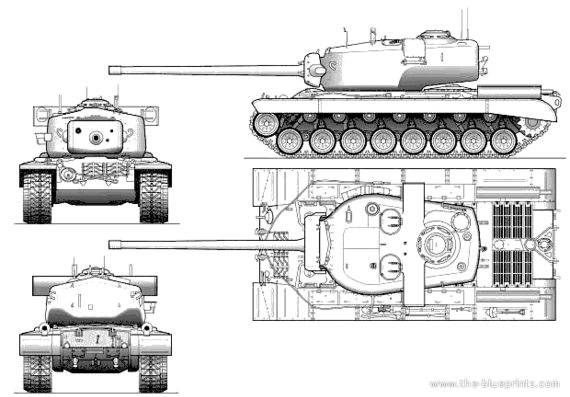 Танк T-29E3 - чертежи, габариты, рисунки