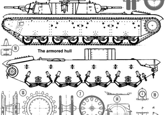 Tank T-3 - drawings, dimensions, figures