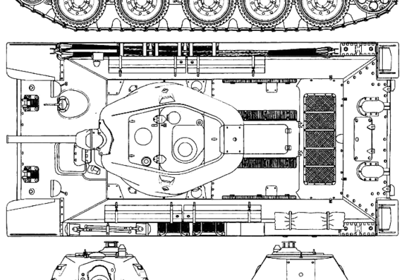 Танк T-34-76 (1940) - чертежи, габариты, рисунки