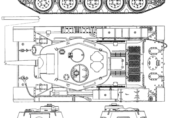 Танк T-34-85 (1945) - чертежи, габариты, рисунки