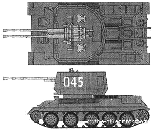 Танк T-34-85 NVA Type 63 AA - чертежи, габариты, рисунки