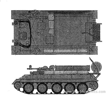 Танк T-34-85 Repair Retriever Tank - чертежи, габариты, рисунки