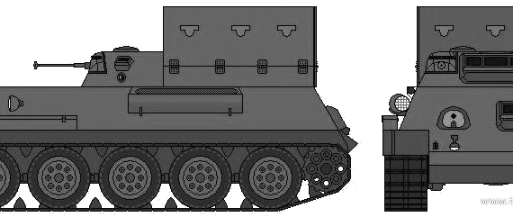 Танк T-34 APC - чертежи, габариты, рисунки