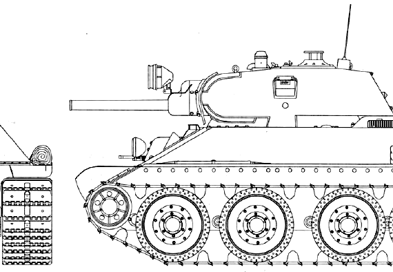 T-34 Prototype tank - drawings, dimensions, figures