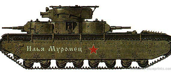 Tank T-35 - drawings, dimensions, figures