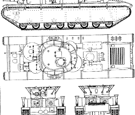 Танк T-35 1934-37 - чертежи, габариты, рисунки