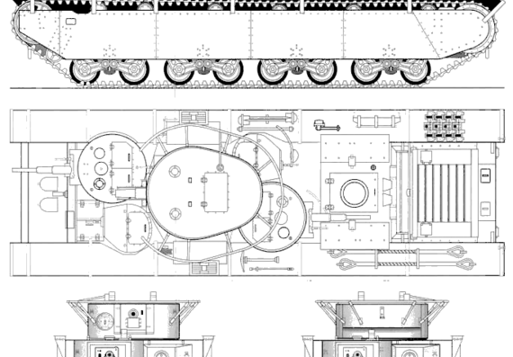 Танк T-35 M1935 - чертежи, габариты, рисунки