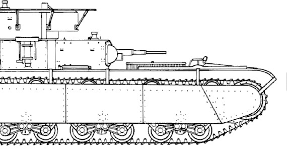 Танк T-35 Model (1938) - чертежи, габариты, рисунки