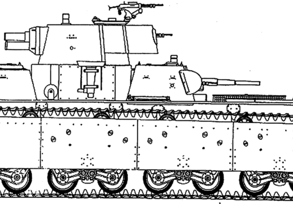 Танк T-35 obr.39 - чертежи, габариты, рисунки