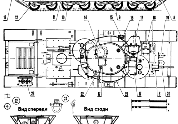 Танк T-35 obrazca goda (1933) - чертежи, габариты, рисунки