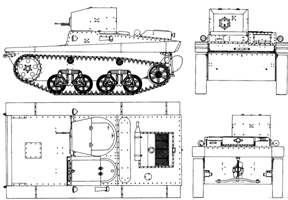 Танк T-37 - чертежи, габариты, рисунки