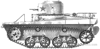 Танк T-37TU (1940) - чертежи, габариты, рисунки