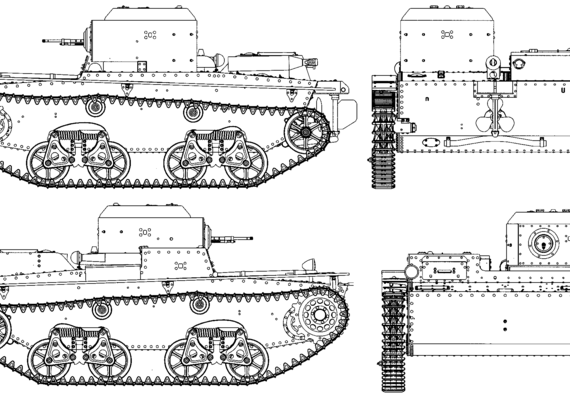 Танк T-38 - чертежи, габариты, рисунки