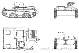 Танк T-38 Light Tank Amphibious (1937) - чертежи, габариты, рисунки
