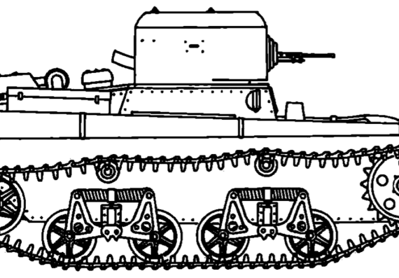 Танк T-38 Model (1937) - чертежи, габариты, рисунки