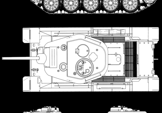 Танк T-43-II - чертежи, габариты, рисунки
