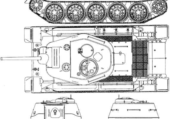 Tank T-43 - drawings, dimensions, figures