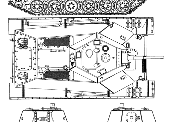 Tank T-50 - drawings, dimensions, figures