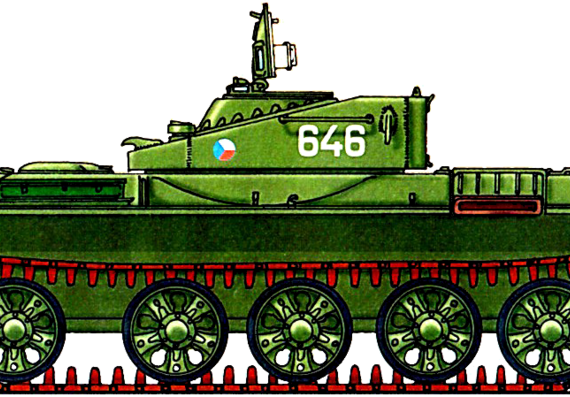 Танк T-55C-2 Favorit - чертежи, габариты, рисунки