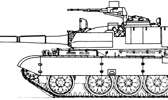 Танк T-55M - чертежи, габариты, рисунки