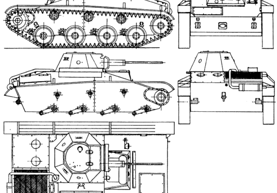 Танк T-60 01 - чертежи, габариты, рисунки