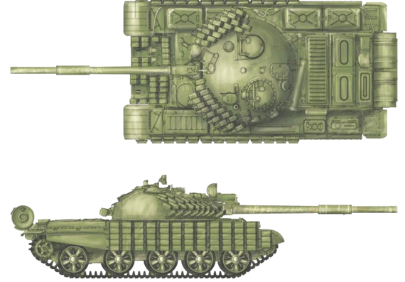 Танк T-62 ERA - чертежи, габариты, рисунки
