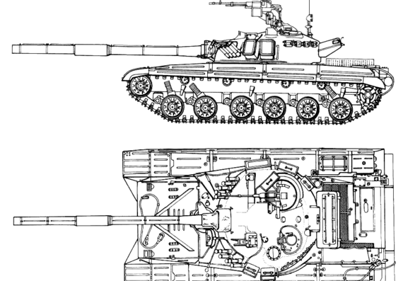Танк T-64A - чертежи, габариты, рисунки