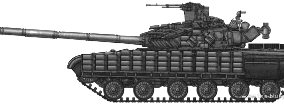 Танк T-64BV MOD (1985) - чертежи, габариты, рисунки