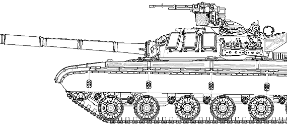 Tank T-64 (1975) - drawings, dimensions, pictures