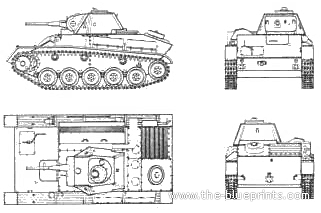 Танк T-70 Light Tank (1942) - чертежи, габариты, рисунки