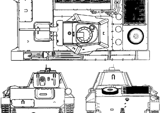 Танк T-70 Model (1943) - чертежи, габариты, рисунки