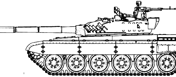 Танк T-72 - чертежи, габариты, рисунки