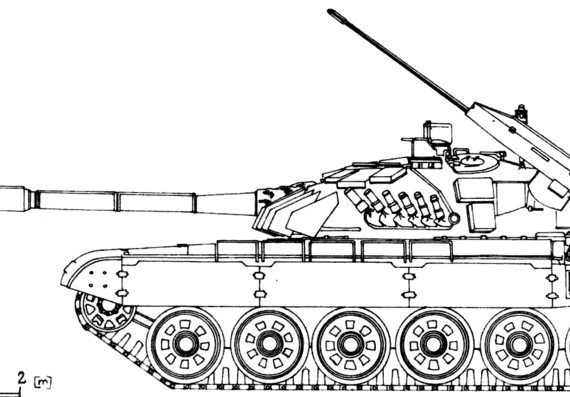 Танк T-72M2 - чертежи, габариты, рисунки