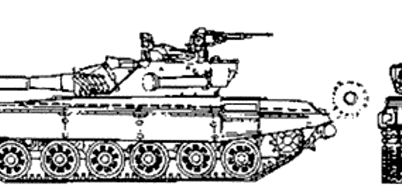 Танк T-72 Ural - чертежи, габариты, рисунки