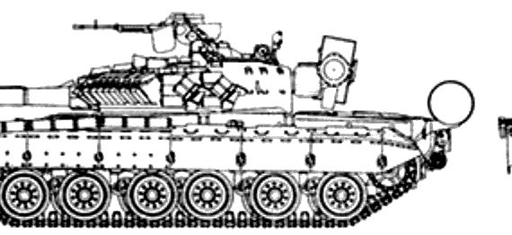 Танк T-80 - чертежи, габариты, рисунки