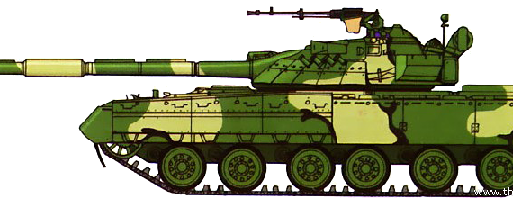 Танк T-80UD - чертежи, габариты, рисунки