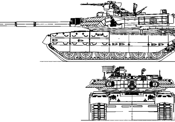 Танк T-84-120 - чертежи, габариты, рисунки