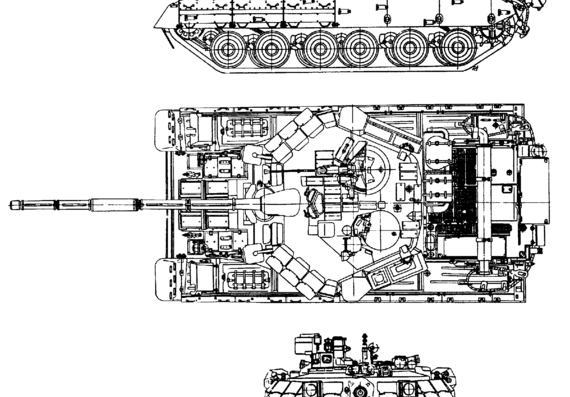 Танк T-84 - чертежи, габариты, рисунки