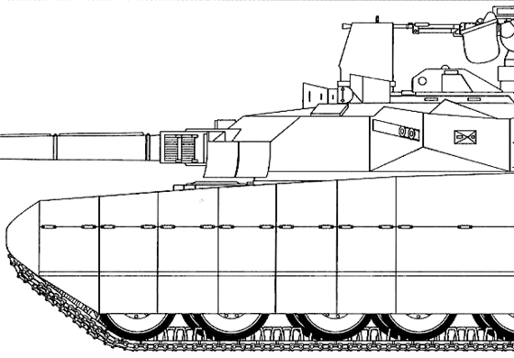 Танк T-84 Oplot-M - чертежи, габариты, рисунки