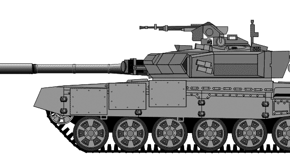 Танк T-90S - чертежи, габариты, рисунки