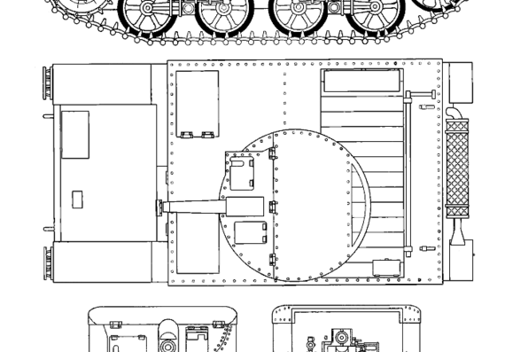 Tank T.13B3 - drawings, dimensions, figures