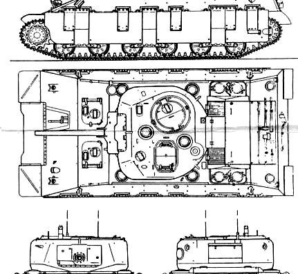 Танк T14 Assault Gun - чертежи, габариты, рисунки