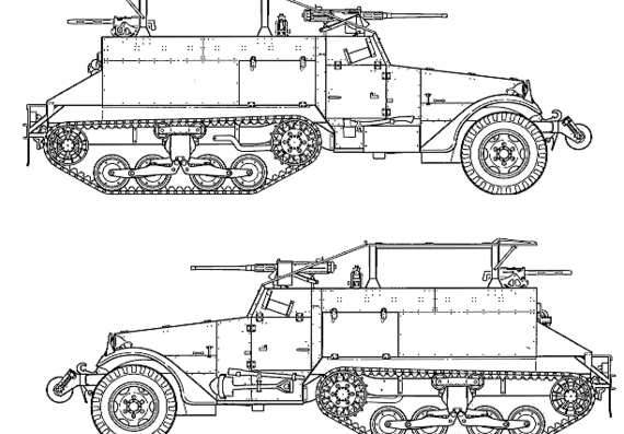 Tank T16 Half Truck Car - drawings, dimensions, figures
