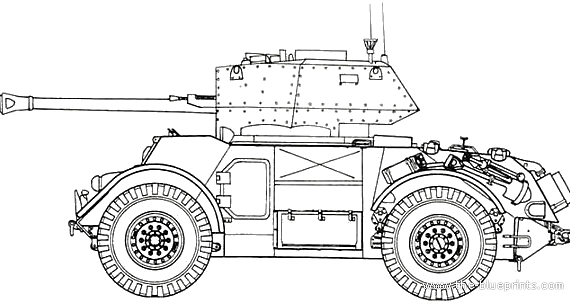 Tank T17E1 Staghound Mk.III 37mm - drawings, dimensions, figures