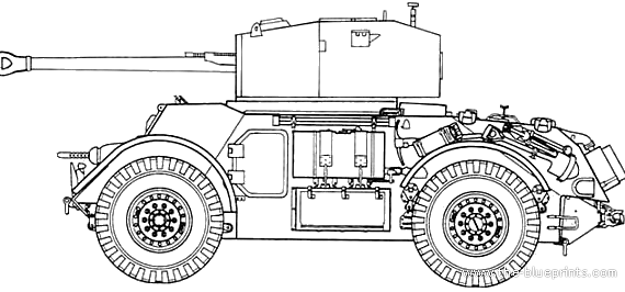 Танк T17E1 Staghound Mk.III 37mm ACE - чертежи, габариты, рисунки